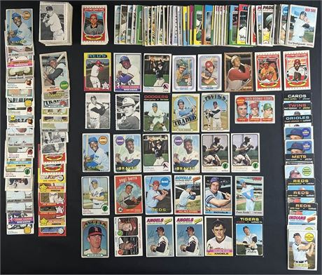 1969-1977 Topps Lot (210+) Loaded w/ Stars Low Grade to VG