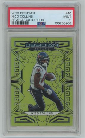 2023 Obsidian #40 Nico Collins EE Asia Gold Flood 3/10 PSA 9 MINT