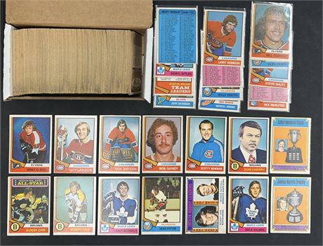 1974 O-Pee-Chee Hockey Near Set (391/396) w/ Orr, Clarke, LaFleur, VGEX READ