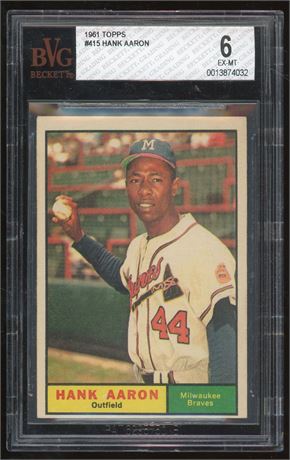 1961 Topps #415 Hank Aaron BVG 6 EXMT