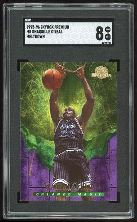 1995-96 Skybox Premium Shaquille O'Neal Meltdown SGC 8 NMMT