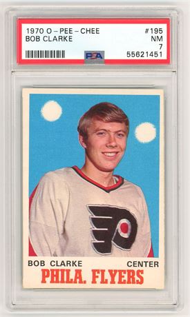 1970 O-Pee-Chee #195 Bob Clarke RC PSA 7 NM