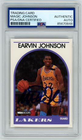 1989 NBA Hoops #270 Magic Johnson PSA/DNA Certified Authentic Auto