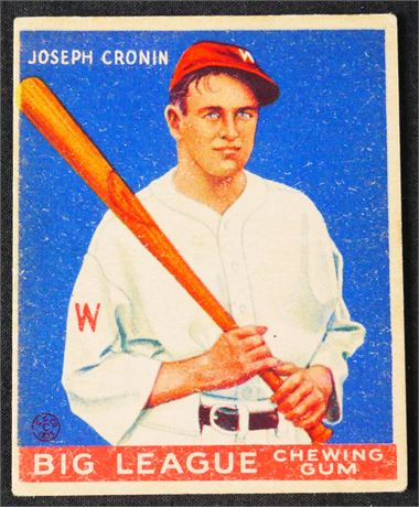 1933 Goudey #63 Joe Cronin (Measures 1/16th Short Left to Right)