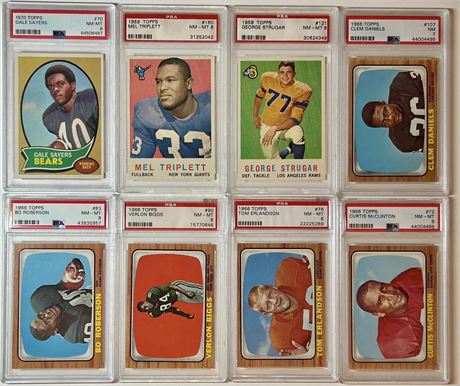 1960's Vintage Football Hi Grade PSA Lot (8) w / Sayers