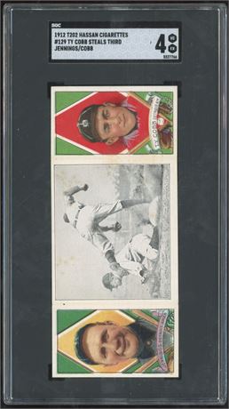 1912 T202 Hassan #129 Ty Cobb/Jennings SGC 4 VGEX