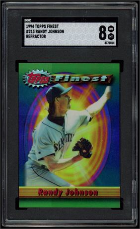 1994 Topps Finest #213 Randy Johnson Refractor SGC 8