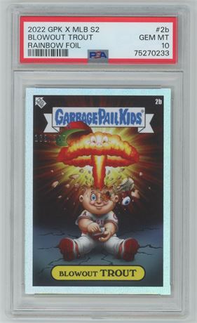 2022 GPK X MLB S2 Rainbow Foil Blowout Trout 162/250 PSA 10 GEM MINT