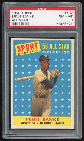 1958 Topps #482 Ernie Banks All-Star PSA 8 NMMT