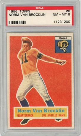 1956 Topps #6 Norm Van Brocklin PSA 8 NMMT