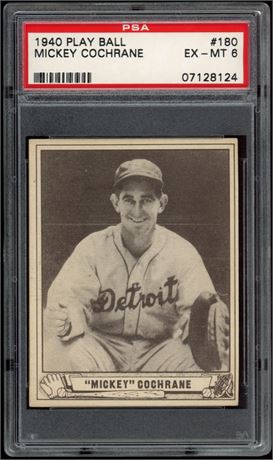 1940 Play Ball #180 Mickey Cochrane PSA 6 EXMT