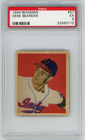 1949 Bowman #57 Gene Bearden RC PSA 5 EX