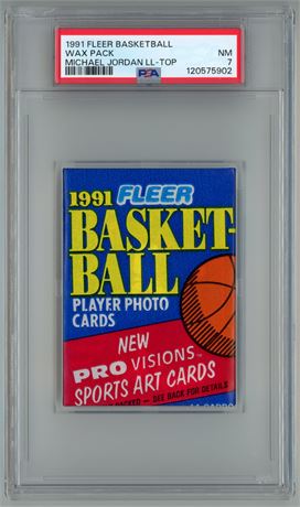 1991 Fleer Basketball Wax Pack Michael Jordan Top PSA 7 NM