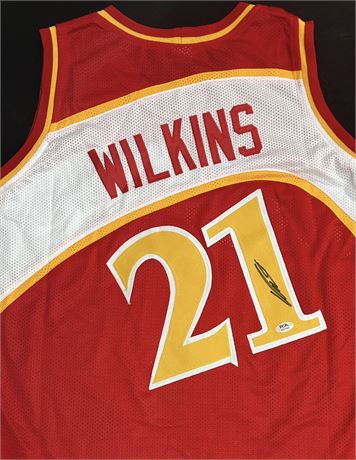 Dominique Wilkins Autographed Atlanta Red Basketball Jersey (PSA) XL