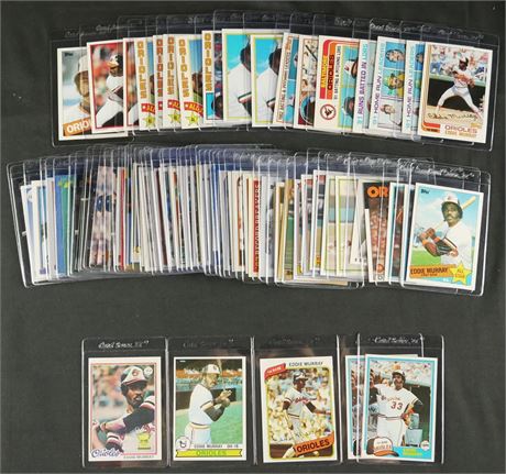 1978-1995 Baseball Eddie Murray Raw Lot (80+) Complete Topps Run