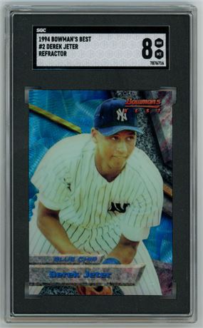 1994 Bowman's Best #2 Derek Jeter Refractor SGC 8 NMMT