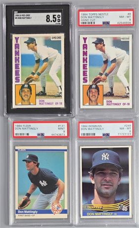 1984 Don Mattingly RC Graded Lot (4)