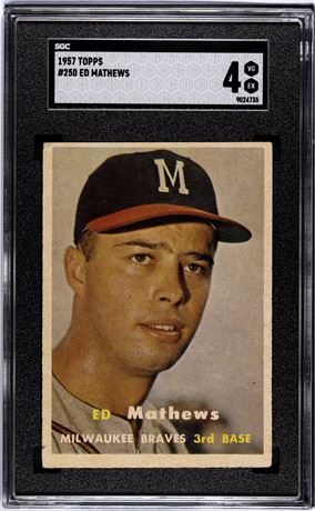 1957 Topps #250 Eddie Mathews SGC 4 VGEX