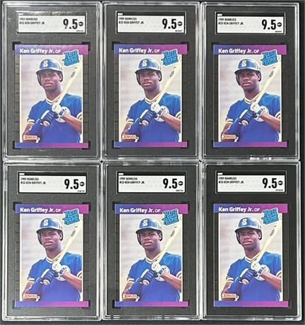 1989 Donruss #33 Ken Griffey Jr RC SGC 9.5 MINT+ Lot (6)