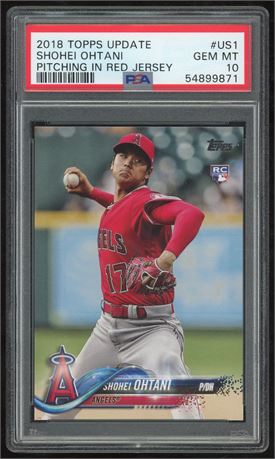 2018 Topps Update Shohei Ohtani Pitching In Red Jersey PSA 10 GEM MINT