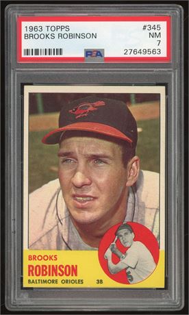 1963 Topps #345 Brooks Robinson PSA 7 NM