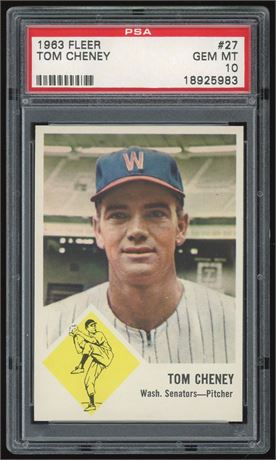 1963 Fleer #27 Tom Cheney PSA 10 GEM MINT POP 6