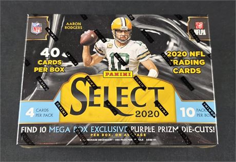 2020 Panini Select Football Factory-Sealed Mega Box Purple Ice Prizms