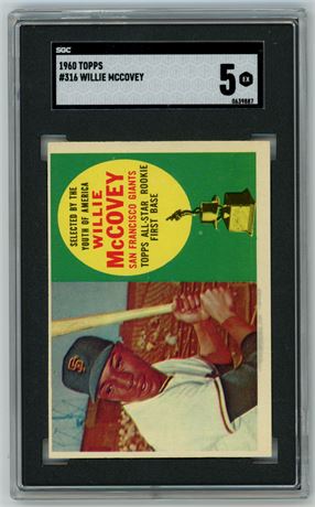 1960 Topps #316 Willie McCovey RC SGC 5 EX