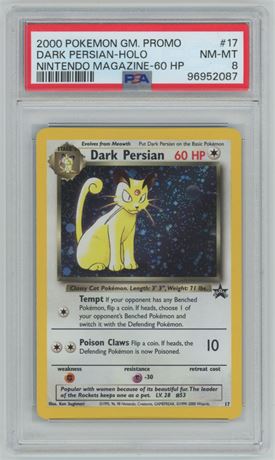 2000 Pokemon Game Promo #17 Dark Persian-Holo PSA 8 NMMT