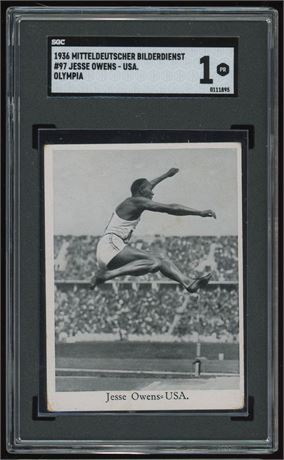 1936 Mitteldeutscher Bilderienst #97 Jesse Owens RC USA Olympia SGC 1 POOR