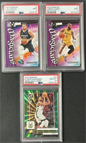 2022 Donruss Basketball PSA 9-10 Graded Superstars w/ LeBron, Luka, Giannis