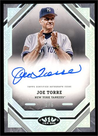 2025 Topps Tier One Joe Torre 5/5 Blue On-Card Auto