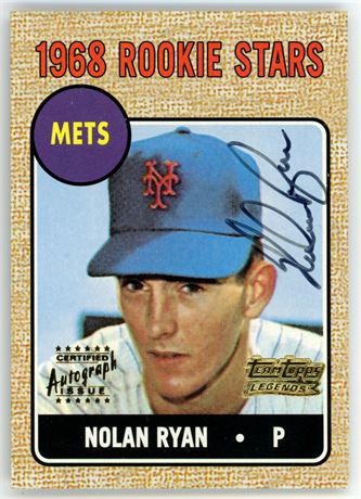 2001 Topps Team Legends #177 Nolan Ryan Certified On Card Autograph Reprint