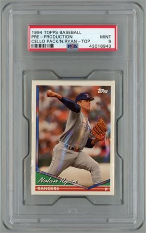 1994 Topps Baseball Pre-Production Cello Pack Nolan Ryan Top PSA 9 MINT