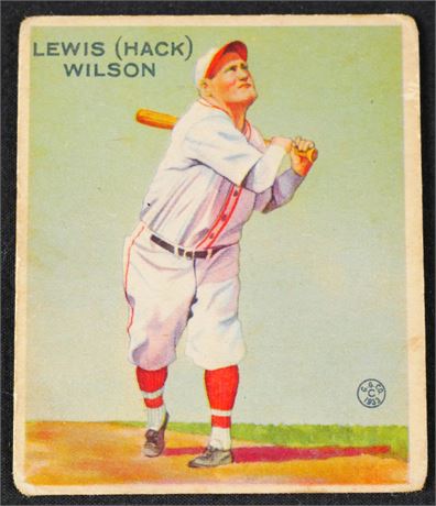 1933 Goudey ##211 Lewis (Hack) Wilson (Measures 1/16th Short Top to Bottom)