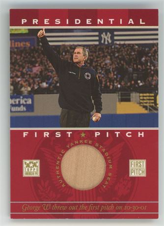 2001 Topps American Pie Presidential 1st Pitch Relic Card George W. Bush