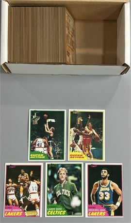 1981 Topps Basketball Complete Set w/ Bird, Johnson & Abdul-Jabbar EXMT+ AVG