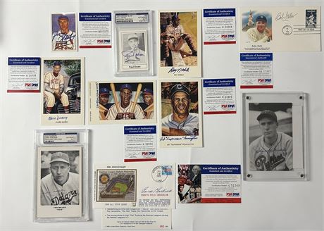 PSA & JSA Authentic Auto HOF Baseball Memorabilia Lot (10) (READ)