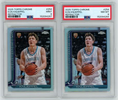 2025 Topps Chrome #254 Kon Knueppel RC Refractor PSA Graded Lot (2)