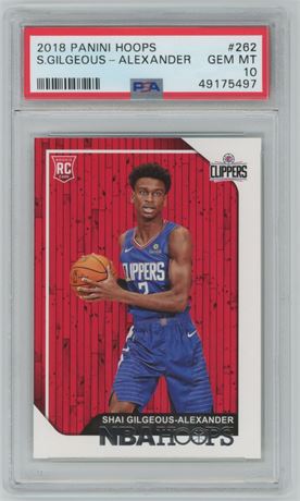 2018 Hoops #262 Shai Gilgeous-Alexander RC PSA 10 GEM MINT