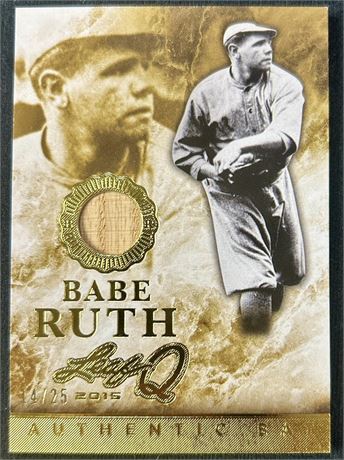 2015 Leaf Q Gold Babe Ruth Game-Used Authentic Bat 14/25