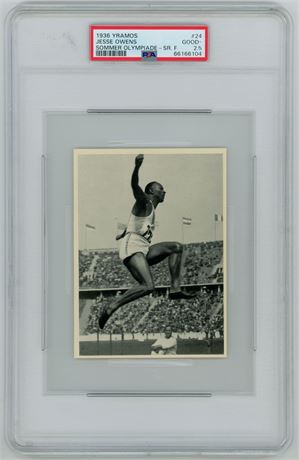 1936 Yramos #24 Jesse Owens Sommer Olympiade SR F PSA 2.5 GOOD+