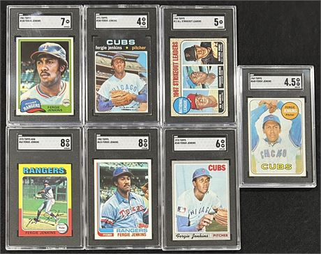 1968-82 Ferguson Jenkins SGC Graded Lot (7)