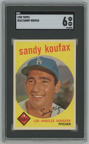 1959 Topps #163 Sandy Koufax SGC 6 EXMT