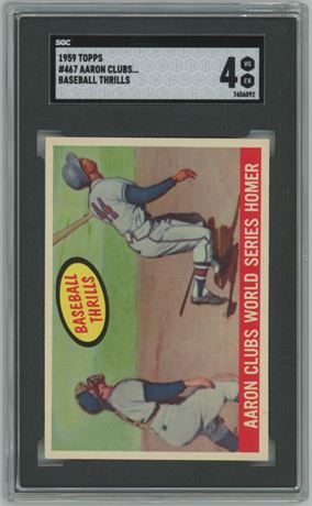 1959 Topps #467 Aaron Clubs Baseball Thrills SGC 4 VGEX