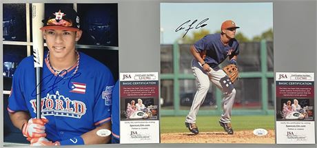 Carlos Correa Autographed Photo Lot (2)