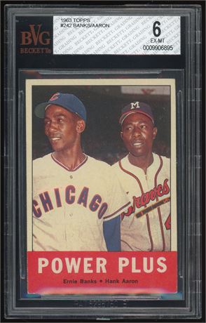 1963 Topps #242 Power Plus Banks/Aaron BVG 6 EXMT