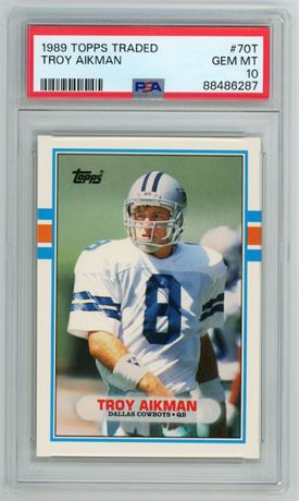 1989 Topps Traded Troy Aikman RC PSA 10 GEM MINT