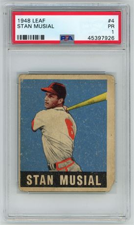 1948 Leaf #4 Stan Musial RC PSA 1