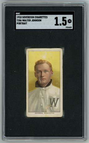 1909-1911 T206 Sovereign Walter Johnson Portrait SGC 1.5 FAIR
